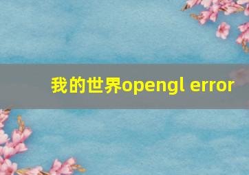 我的世界opengl error